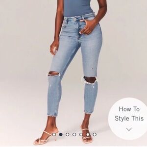 Abercrombie & Fitch Blue Women Jeans The Skinny High Rise Short/Petite